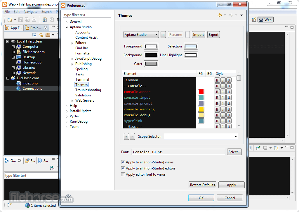 terminal emulator is not functional aptana mac